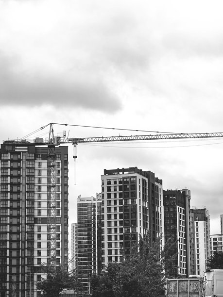 起重机，建筑，审美，光影效果，网站，博客，视频，视觉，光影效果，天空，几何，线条，施工，城市，线条，明亮，美丽，高质量，照片，库存，美。图片下载