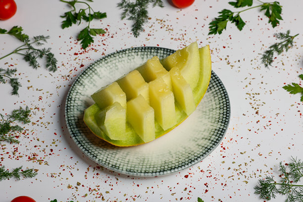 绿色有机蜜瓜库存照片图片下载