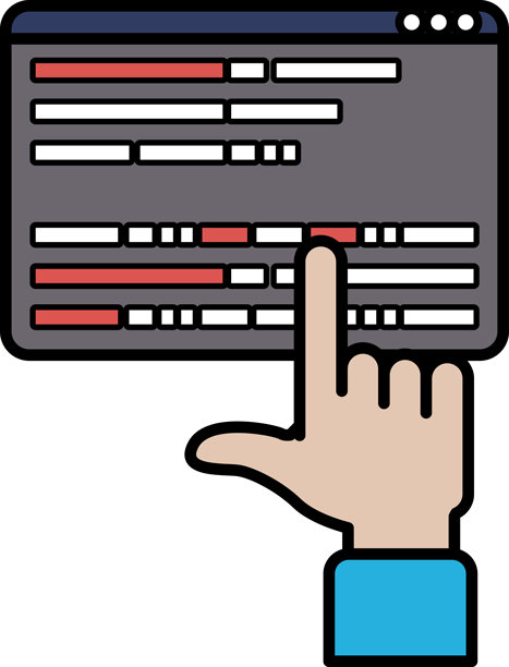 一只手指向带有红白线的电脑屏幕图片下载