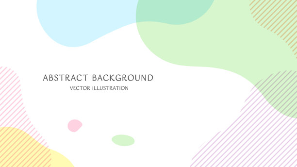 由抽象形状组成的时尚斯堪的纳维亚风格背景素材，采用柔和色调。16:9尺寸矢量插图图片下载