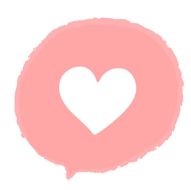 简单的心形对话气泡图标素材图片下载