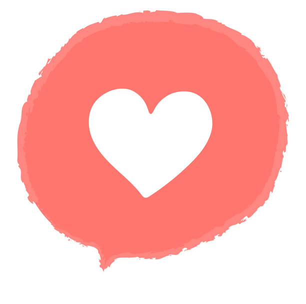 简单的心形对话气泡图标素材图片下载