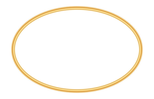 金色逼真的椭圆形相框。奢华的椭圆物体模型用于照片框。金色轮廓边框适用于证书、奖项、印章、渐变、贺卡及各种设计。矢量插图。图片下载