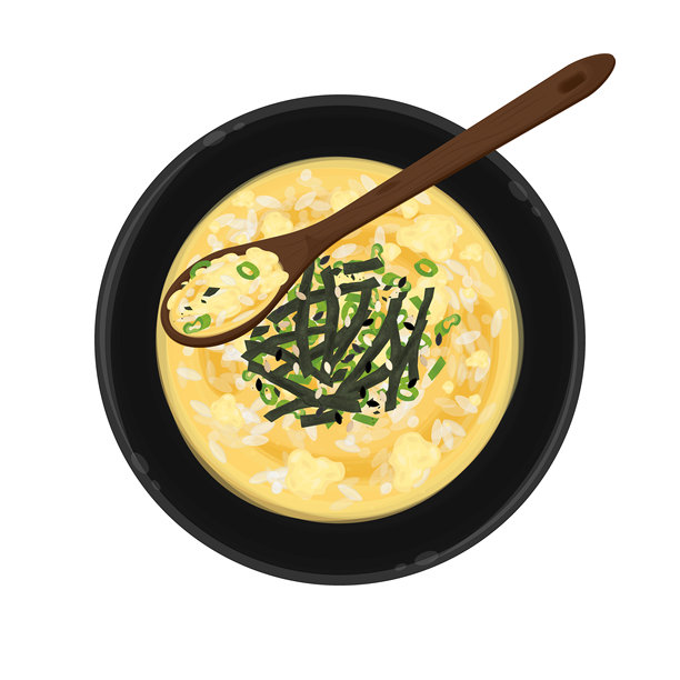 俯视图：即食蛋粥图片下载