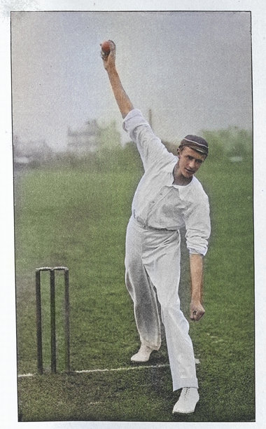 板球历史，投球手，投球，投球动作，19世纪复古照片，维多利亚时代运动图片下载