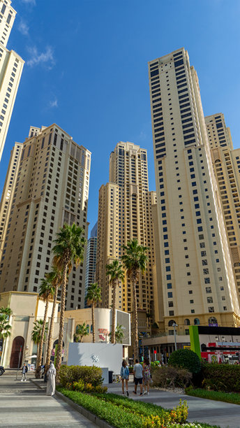 迪拜阿联酋迪拜码头住宅区的摩天大楼和高层建筑。竖版图片图片下载