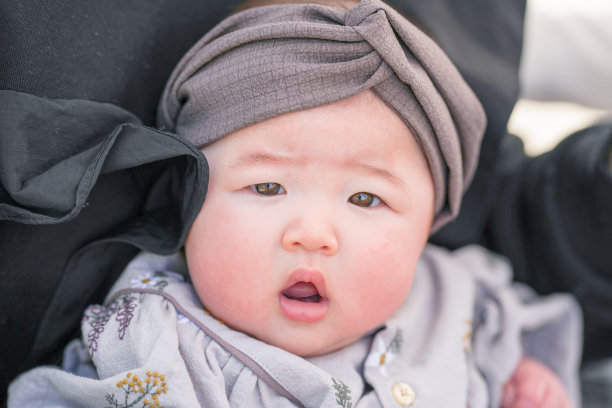 在福冈的公园春天，一位6个月大的小女孩和她的妈妈在一起。她被妈妈抱着，正看着镜头。这张照片捕捉了一个宁静、温柔和充满爱的家庭时刻。图片下载