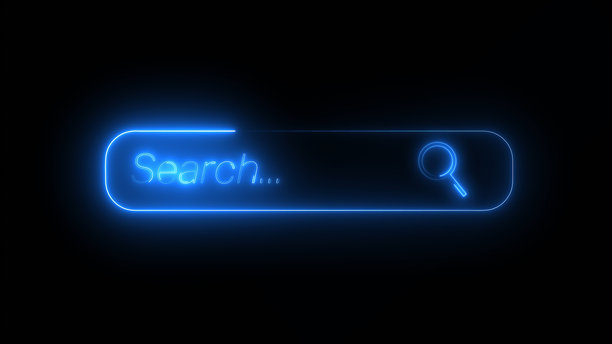 绿色背景动画中的搜索框查询文本框，浮动搜索框中的文本 - 4K库存照片图片下载