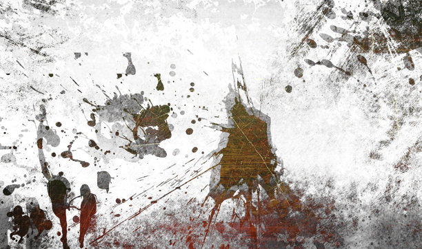 抽象的刷子线条颜色矢量集。儿童彩色绘画方块、螺旋、箭头元素形状涂鸦线刷手绘草图设计图片下载