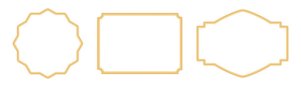 金色奢华框架的集合。奢华的现实多边形边框。复古的现实矩形斜边框，照片框的物体模型。东方风格的装饰边框。矢量图。图片下载