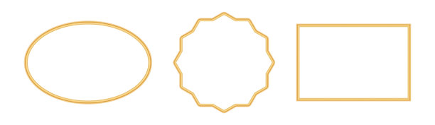 一组闪亮的金色奢华框架。真实的矩形和椭圆形物体模型，用于照片框。东方风格的装饰边框。用于证书、奖项、印章、花边的矢量插图。图片下载