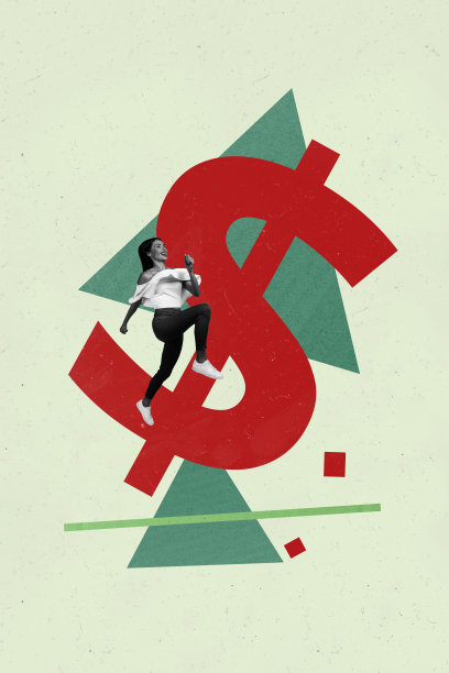 3D时尚图片拼贴，快乐的男商人和女商人收到美元收入，成功、资本、利润、大奖、百万富翁图片下载