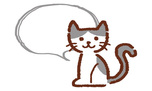 猫咪对话气泡素材，手绘风格，矢量插图。图片下载