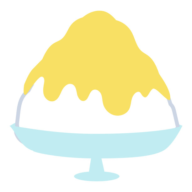 简单可爱的柠檬味刨冰甜点（矢量素材）图片下载