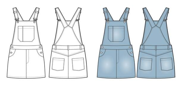 女孩的牛仔连体裙图片下载