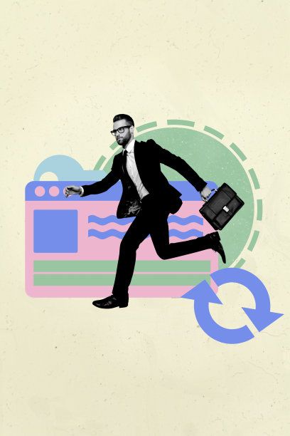 展示个人与网络界面和同步图标的拼贴，代表在线自由职业工作档案简历商业分析图片下载