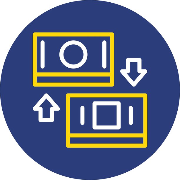 名片交换双线圆形图标图片下载