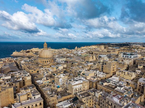 马耳他瓦莱塔的无人机照片图片下载