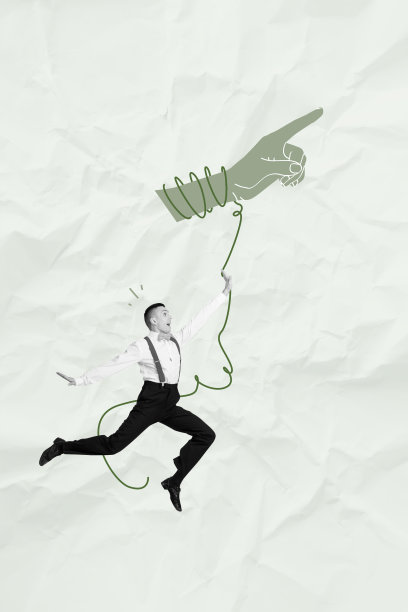 艺术图像，垂直照片拼贴，震惊的快乐女孩和男孩，悬挂的绳索木偶，剥削概念，操纵者的手，贬低玩具图片下载