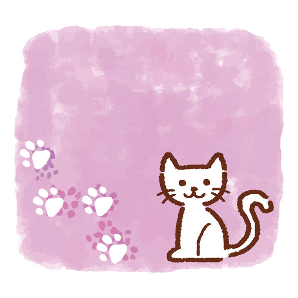 猫咪与手绘风格的框架素材，手绘风格，矢量，插图。图片下载