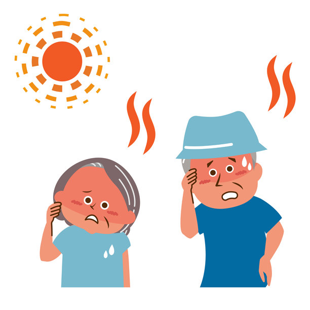 中暑，户外，老年人的插图素材图片下载