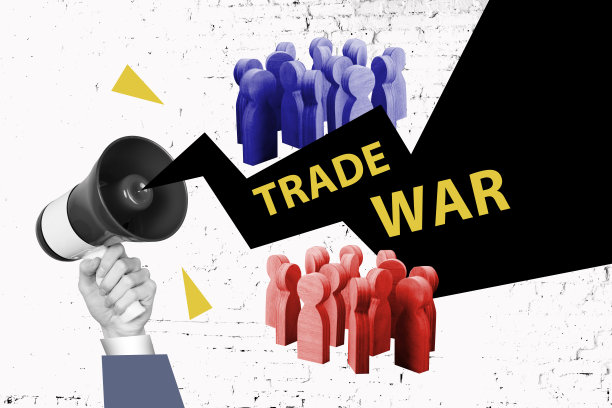 趋势模板草图设计照片拼贴，手持扬声器宣告中国贸易战国际金融预算玩具人群站立图片下载