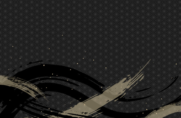 黑色与金色的日本风格背景素材矢量插图，奢华时尚图片下载