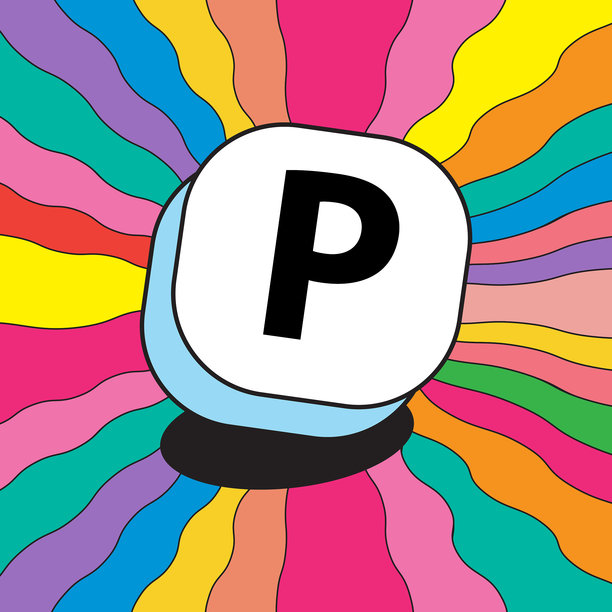 五彩缤纷的友谊手链字母珠风格字体设计，字母大写P图片下载