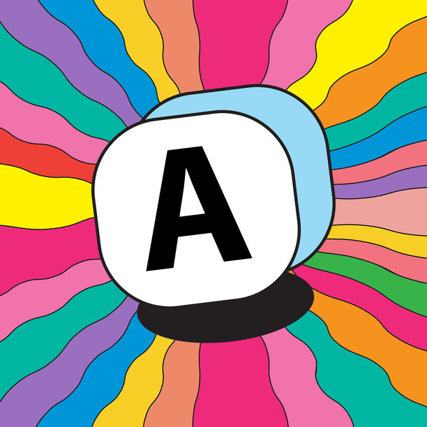 五彩缤纷的友谊手链字母珠风格字体设计，大写字母A图片下载