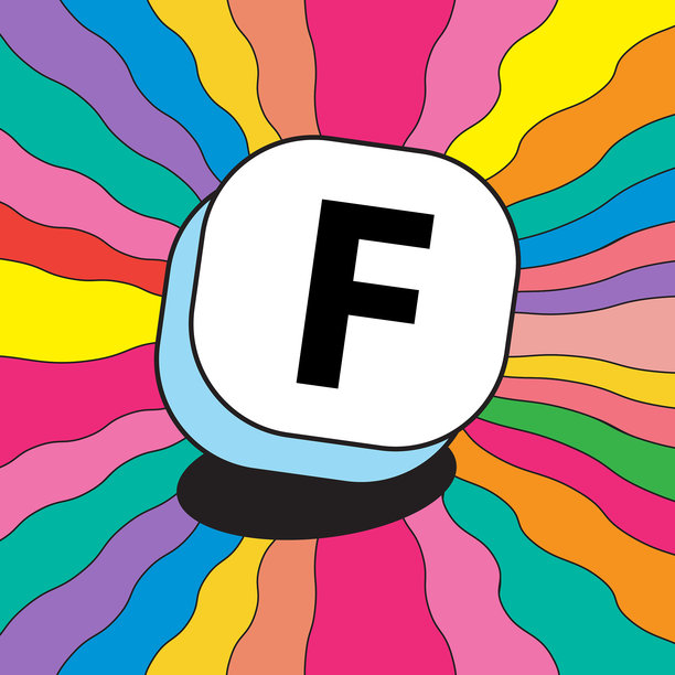 五彩缤纷的友谊手链字母珠风格字体设计，大写字母F图片下载