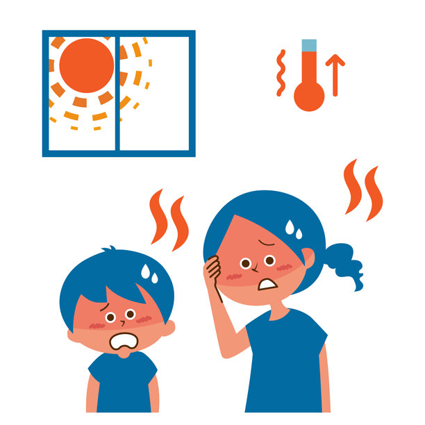室内家庭中热射病的插图素材图片下载