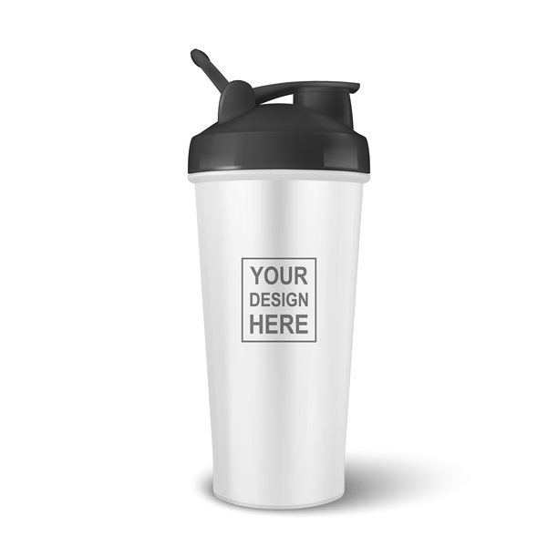 3D真实感摇摇瓶模型。用于品牌和定制设计的真实蛋白质摇摇瓶。适用于补充品、健身、健身房、标志和印刷的运动摇摇瓶矢量插图。图片下载