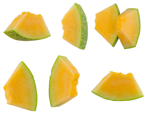 高质量的哈密瓜切片PNG图片，背景为白色图片下载