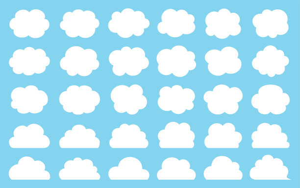 手绘风格云朵插图素材集 简单可爱的天空图案 平面矢量设计图片下载