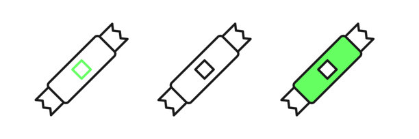 糖棒包装袋图标，背景为白色。适用于咖啡、盐、香料等散装食品的空白单独包装。矢量图。图片下载