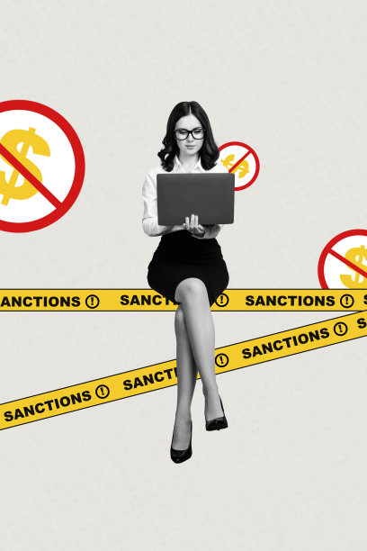 趋势艺术横幅草图 3D 照片拼贴 出口进口贸易 财务 全球商业 年轻女士坐在桌子上 使用笔记本电脑 损失美元图片下载