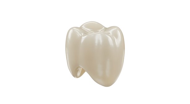 白色背景上的单个锆石牙冠的照片级真实感3D渲染图图片下载