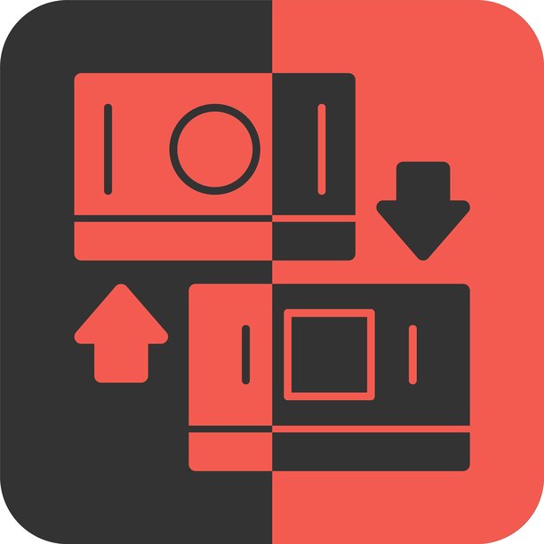 名片交换红色反向图标图片下载