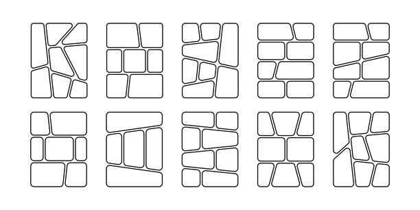 漫画页面布局集。动漫书籍面板，孤立在白色背景上。漫画故事板的网格。照片拼贴、杂志、海报或情绪板模板。矢量图形插图。图片下载