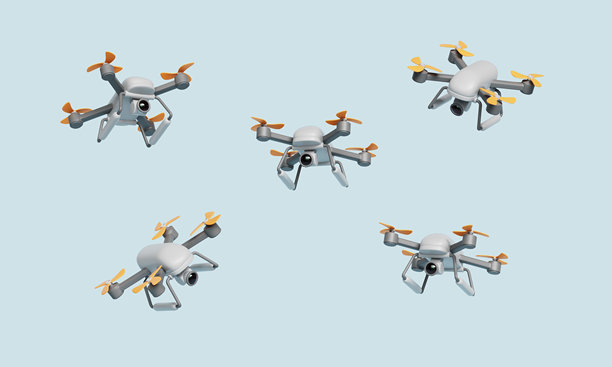 带摄像头的无人机图标。3D渲染。图片下载