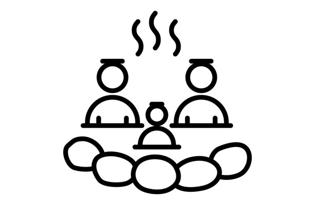 家庭浴池，温泉，露天浴池简单图标矢量插图图片下载