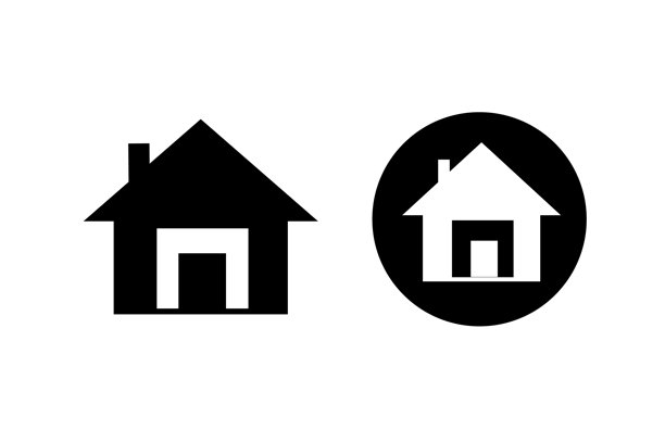 房屋图标图片。简单房屋的矢量插图。黑白线条画。图片下载