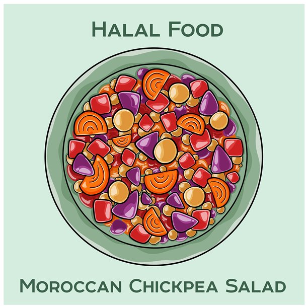 摩洛哥鹰嘴豆沙拉，结合了鹰嘴豆、黄瓜、西红柿和香草，淋上柠檬汁和橄榄油。图片下载