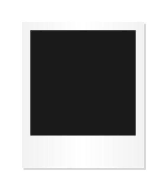 黑色填充的宝丽来即时照片框，带有可编辑的空白占位符空间，用于图像替换，复古风格的模板，透明背景，适合数字记忆内容创意。图片下载