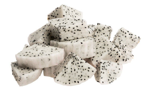 高分辨率的泰国水果照片，聚焦堆叠技术拍摄的火龙果切片。图片下载