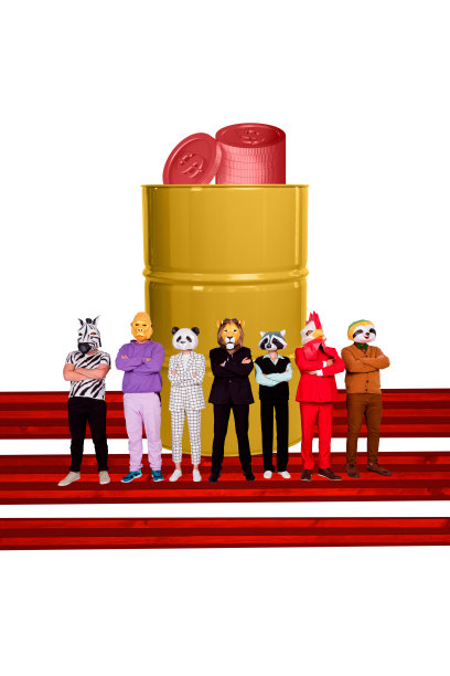 油桶收益银行现金交易市场团队动物园头部立场成功的3D照片拼贴趋势模板图片下载