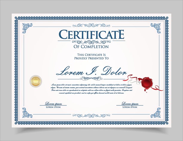 证书模板，复古边框奖状背景，获奖成就证书或文凭设计图片下载