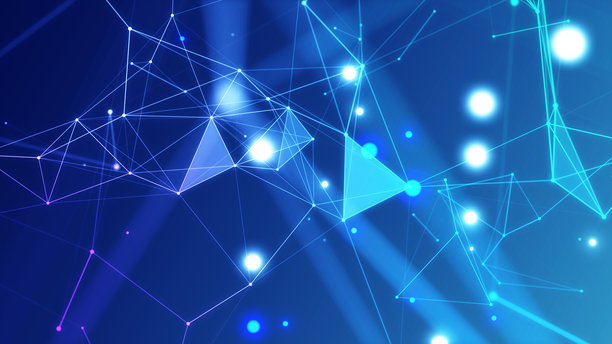 抽象数字流动粒子。网络连接背景。大数据可视化。科技背景。3D渲染。4K照片。图片下载