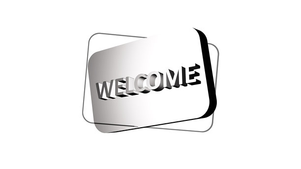 欢迎文字在软金属按钮照片中 4K图片下载