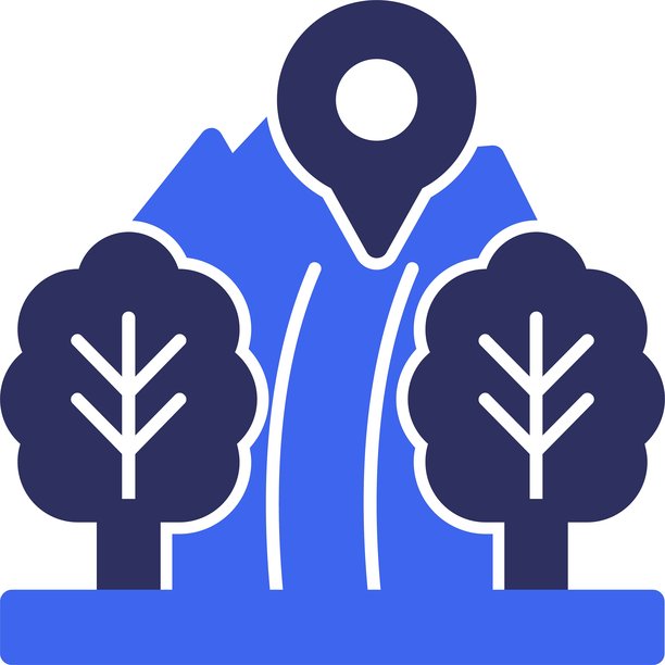 登山步道实心双色图标图片下载